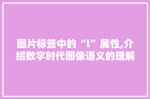 图片标签中的“l”属性,介绍数字时代图像语义的理解之路