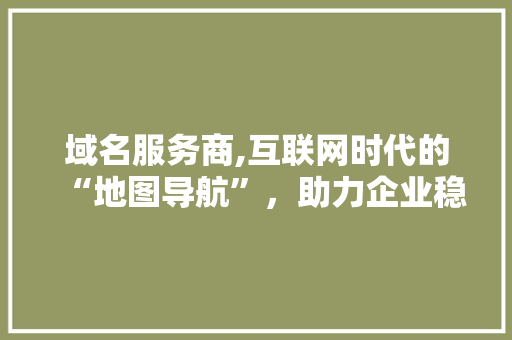 域名服务商,互联网时代的“地图导航”，助力企业稳健前行