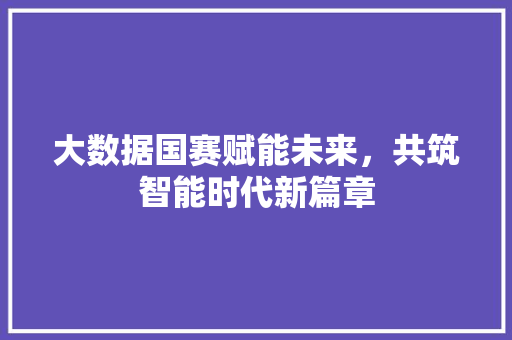 大数据国赛赋能未来，共筑智能时代新篇章 服务器/数据库
