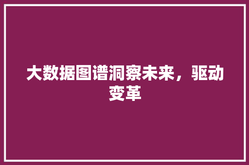 大数据图谱洞察未来，驱动变革