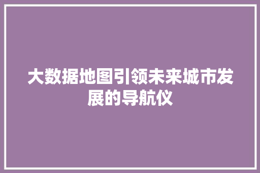 大数据地图引领未来城市发展的导航仪 服务器/数据库