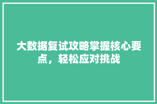 大数据复试攻略掌握核心要点，轻松应对挑战 WordPress教程
