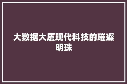 大数据大厦现代科技的璀璨明珠