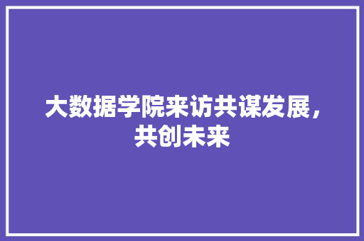 大数据学院来访共谋发展，共创未来