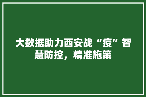 大数据助力西安战“疫”智慧防控，精准施策 友链在线
