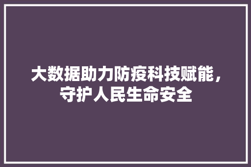 大数据助力防疫科技赋能，守护人民生命安全 建站教程