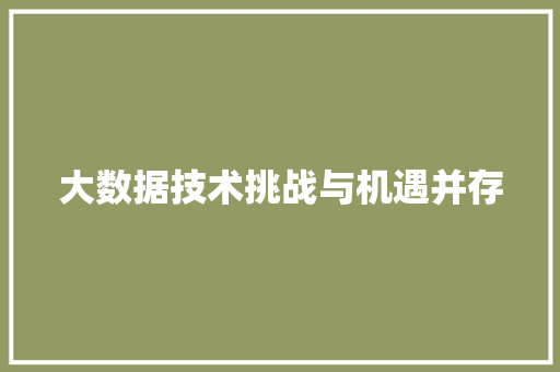 大数据技术挑战与机遇并存 WordPress教程
