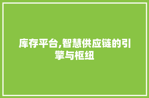 库存平台,智慧供应链的引擎与枢纽