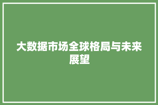 大数据市场全球格局与未来展望
