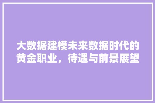 大数据建模未来数据时代的黄金职业，待遇与前景展望