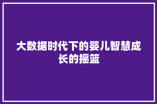 大数据时代下的婴儿智慧成长的摇篮
