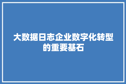 大数据日志企业数字化转型的重要基石 友链在线