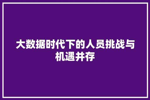 大数据时代下的人员挑战与机遇并存