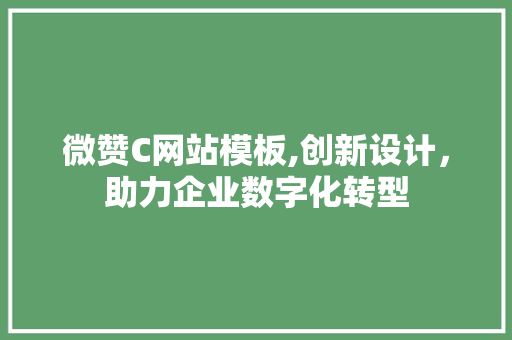 微赞C网站模板,创新设计，助力企业数字化转型
