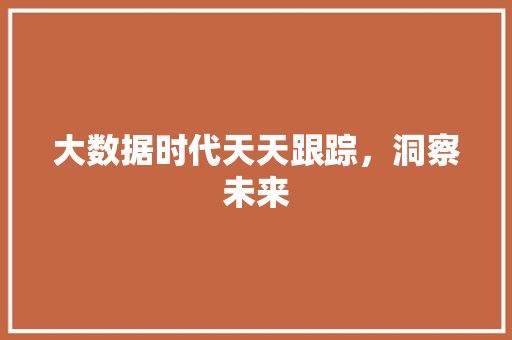 大数据时代天天跟踪，洞察未来