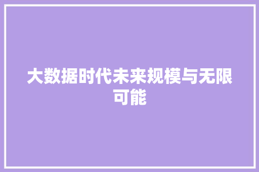 大数据时代未来规模与无限可能