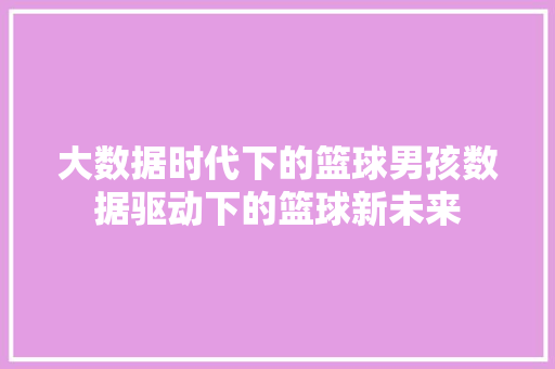 大数据时代下的篮球男孩数据驱动下的篮球新未来