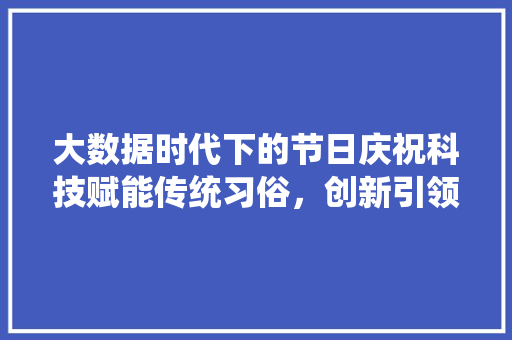 大数据时代下的节日庆祝科技赋能传统习俗，创新引领节日新风尚