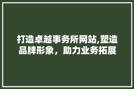 打造卓越事务所网站,塑造品牌形象，助力业务拓展