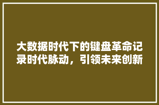 大数据时代下的键盘革命记录时代脉动，引领未来创新