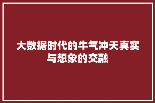 大数据时代的牛气冲天真实与想象的交融
