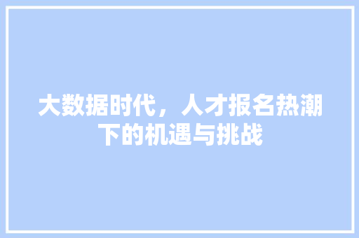 大数据时代，人才报名热潮下的机遇与挑战