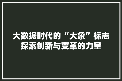 大数据时代的“大象”标志探索创新与变革的力量
