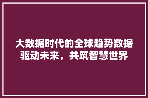 大数据时代的全球趋势数据驱动未来，共筑智慧世界