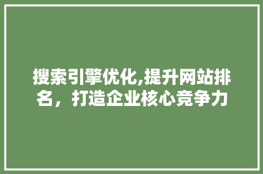 搜索引擎优化,提升网站排名，打造企业核心竞争力