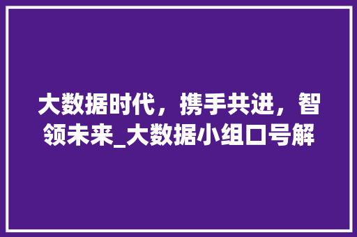 大数据时代，携手共进，智领未来_大数据小组口号解读