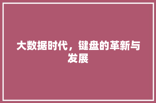 大数据时代，键盘的革新与发展