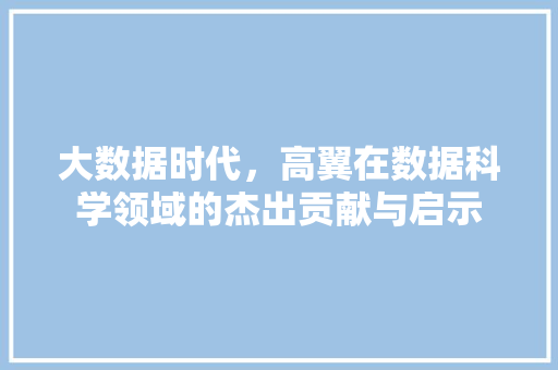 大数据时代，高翼在数据科学领域的杰出贡献与启示