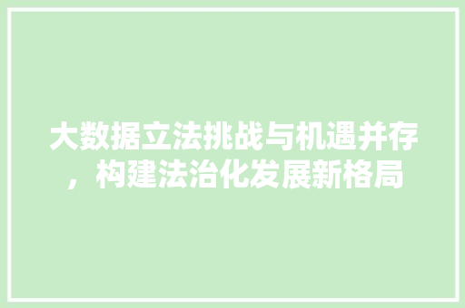 大数据立法挑战与机遇并存，构建法治化发展新格局 Web前端