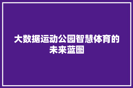 大数据运动公园智慧体育的未来蓝图