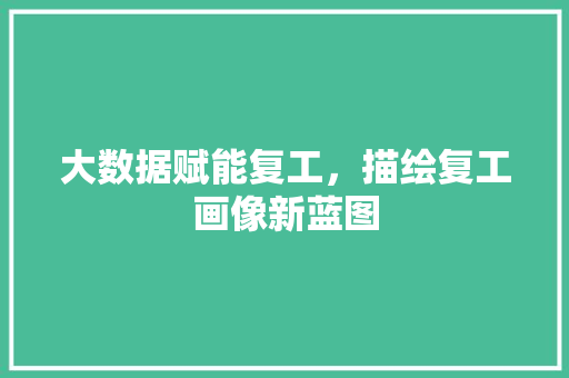 大数据赋能复工，描绘复工画像新蓝图