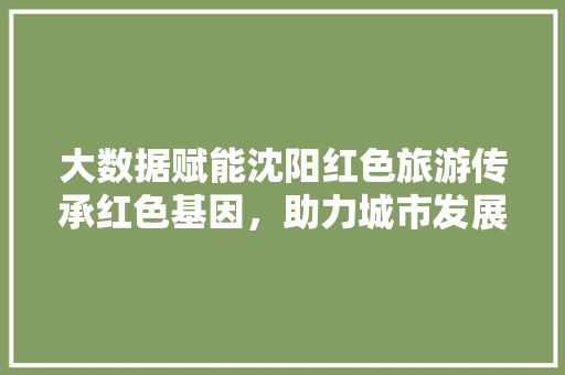 大数据赋能沈阳红色旅游传承红色基因，助力城市发展
