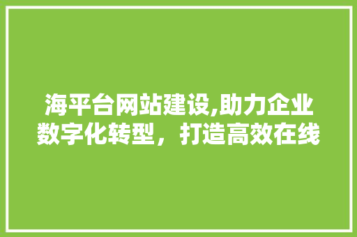 海平台网站建设,助力企业数字化转型，打造高效在线服务平台