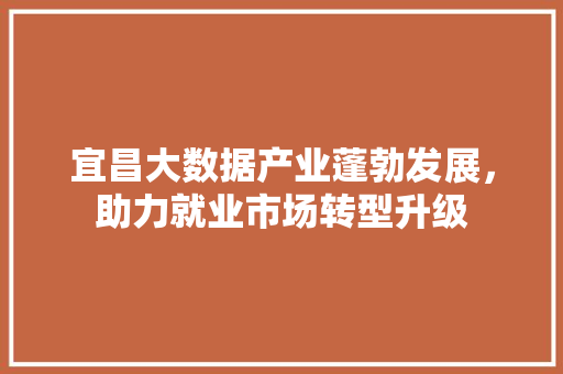 宜昌大数据产业蓬勃发展，助力就业市场转型升级