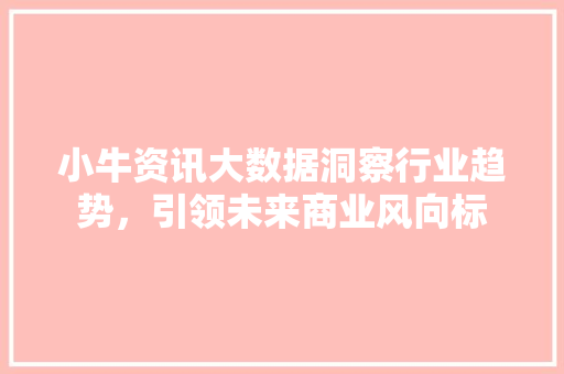 小牛资讯大数据洞察行业趋势，引领未来商业风向标