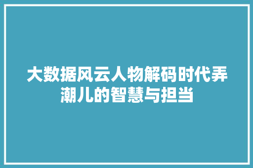 大数据风云人物解码时代弄潮儿的智慧与担当