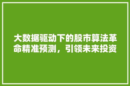大数据驱动下的股市算法革命精准预测，引领未来投资潮流