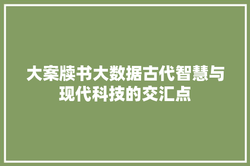 大案牍书大数据古代智慧与现代科技的交汇点