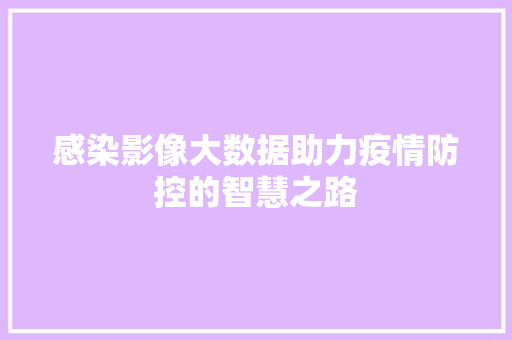 感染影像大数据助力疫情防控的智慧之路