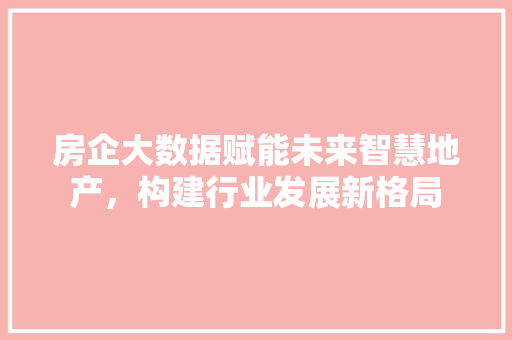 房企大数据赋能未来智慧地产，构建行业发展新格局