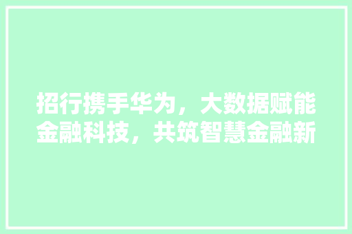 招行携手华为，大数据赋能金融科技，共筑智慧金融新篇章 SEO教程