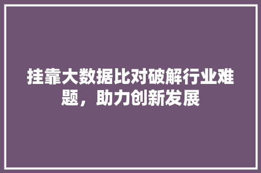 挂靠大数据比对破解行业难题，助力创新发展 友链在线