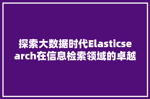 探索大数据时代Elasticsearch在信息检索领域的卓越表现