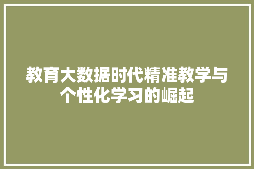教育大数据时代精准教学与个性化学习的崛起 SEO教程