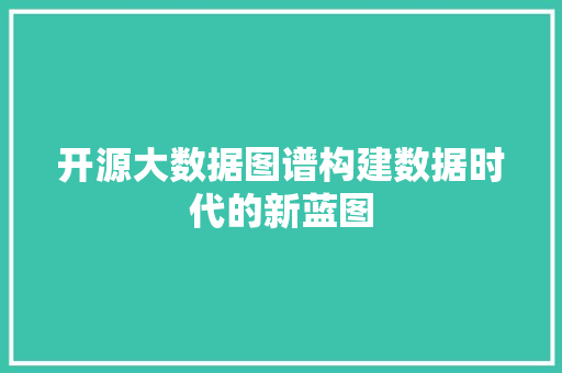 开源大数据图谱构建数据时代的新蓝图