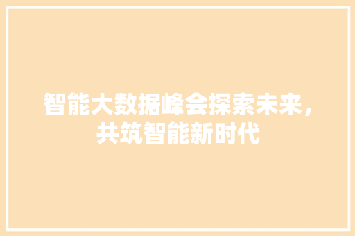 智能大数据峰会探索未来，共筑智能新时代 友链在线
